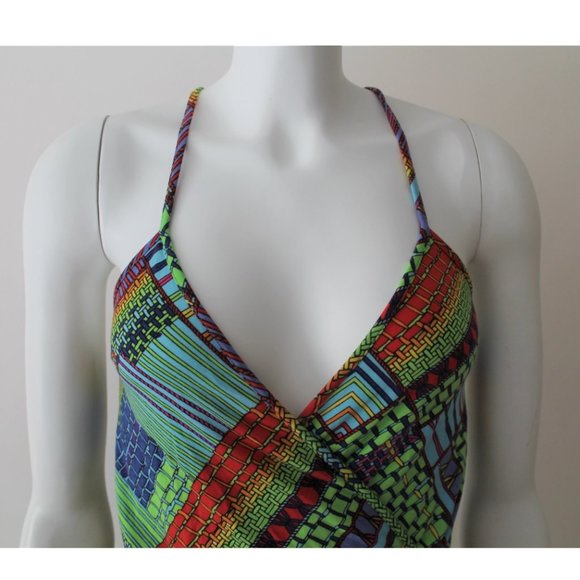Mara Hoffman Swim Romper / Size Small / Modal Tie Vibrant Printed Multi Cover Up - Picture 2 of 10
